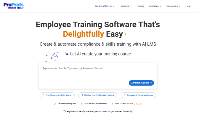 ProProfs Training Maker LMS for Small Business