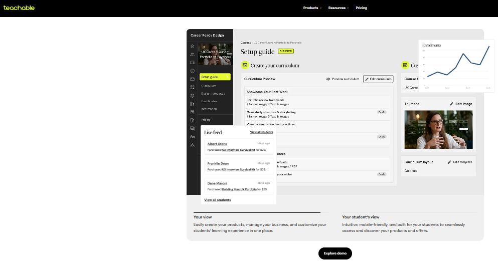Teachable Review Online course platform