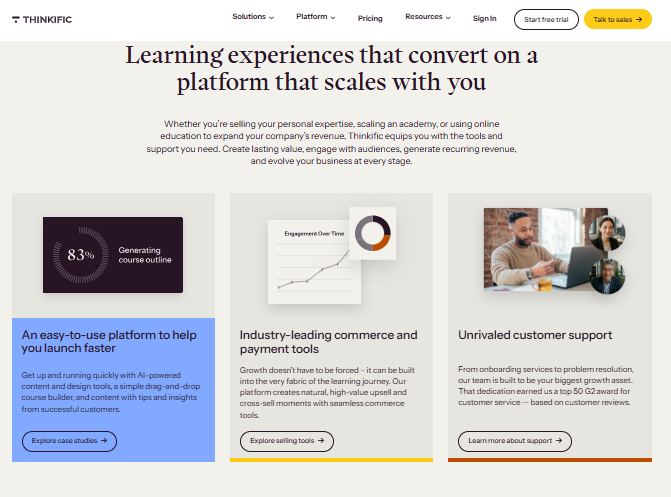 Thinkific as an All-in-One Platform
