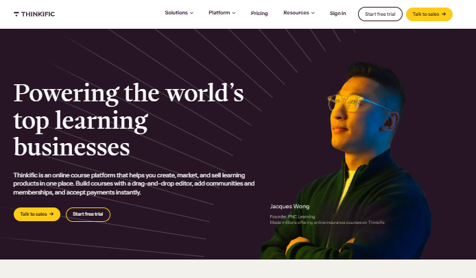 Thinkific Review Online course platform