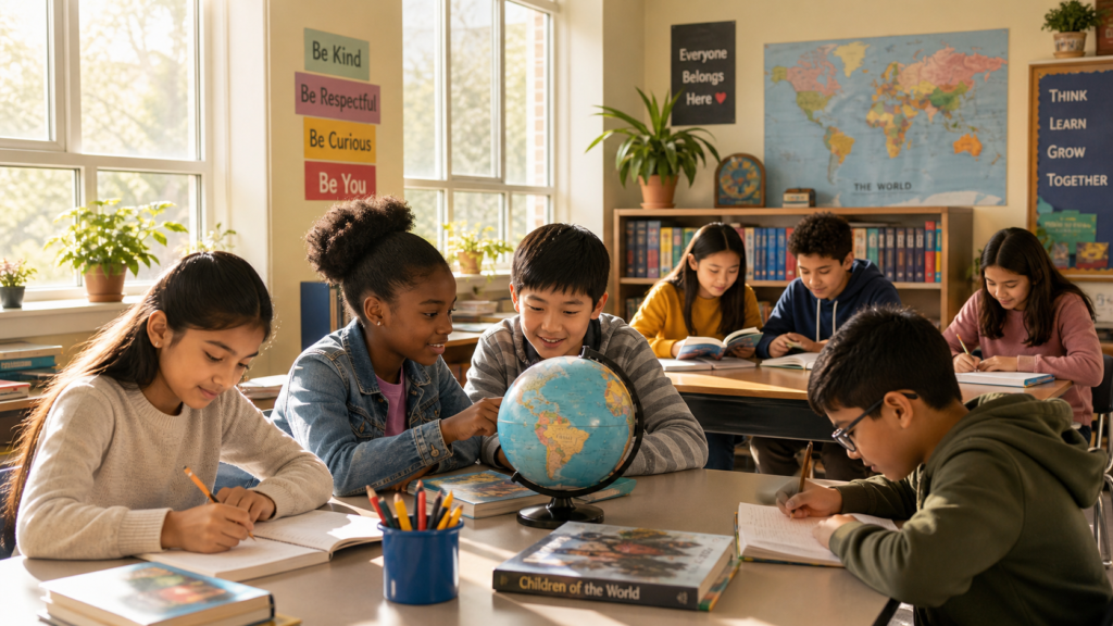 Timeline showing key milestones in universal education from 1948 to 2015 including SDG 4