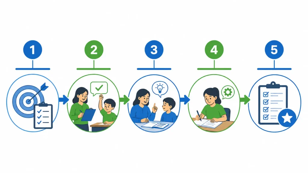 Classroom workflow from formative checks to summative assessment