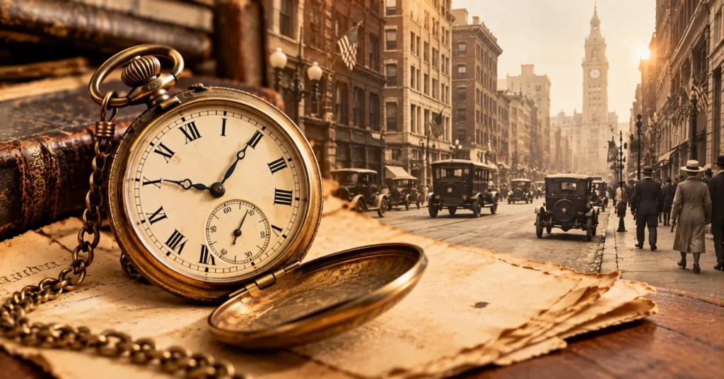 Vintage pocket watch representing the history of daylight saving time in the United States