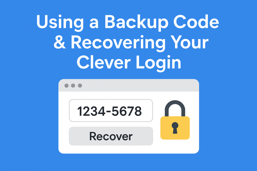 Using a Backup Code & Recovering Your Clever Login