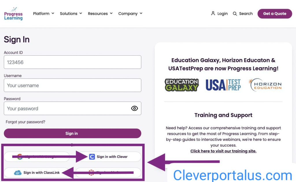 How to Access Progress Learning with All Login Method