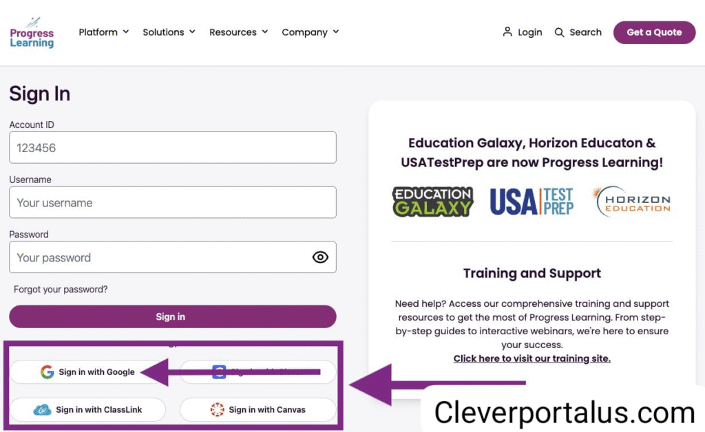 How to Access Progress Learning with All Login Method